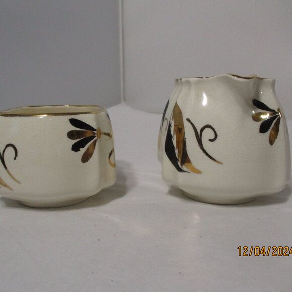 Vintage Staffordshire England Sandland Ware Sugar & Creamer Set MCM Mid-Century - Picture 6 of 12